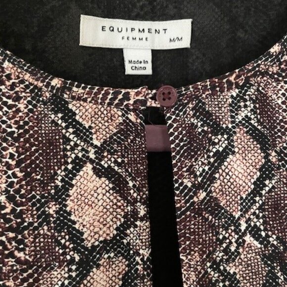 Equipment Bonnie Tawny Port Snake Print Dress NWOT - Picture 7 of 10